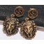 Gucci Metal Lion Head Earrings