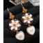 Dolce Gabbana Drop Earrings with Hearts Gold/White 2018