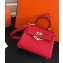 Hermes Kelly Mini 20 Original Epsom Handbag Bright Red