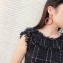 Chanel Chain and Leather Hoop Earrings Red/Gold 2018