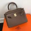 Hermes Kelly Mini 20 Original Epsom Handbag Grey 