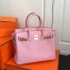 Hermes Birkin 30 Bag In Original Handmade Clemence Leather  Baby Pink