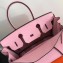 Hermes Birkin 30 Bag In Original Handmade Clemence Leather  Baby Pink