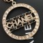 Chanel Crystal 'CHANEL' Hoop Pendant Earrings AB0098 Gold/Crystal/Black 2018