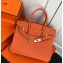 Hermes Birkin 30 Bag In Original Handmade Clemence Leather Orange