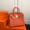 Hermes Birkin 30 Bag In Original Handmade Clemence Leather Orange