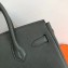 Hermes Birkin 30 Bag In Original Handmade Clemence Leather Dark Green