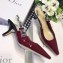 Dior Heel 6.5cm J'Adior Clear Slingback Pumps High-Heeled Shoe in Patent Leather Burgundy 2018