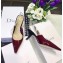 Dior Heel 6.5cm J'Adior Clear Slingback Pumps High-Heeled Shoe in Patent Leather Burgundy 2018