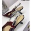 Dior Heel 6.5cm J'Adior Clear Slingback Pumps High-Heeled Shoe in Patent Leather Burgundy 2018