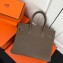Hermes Birkin 30 Bag In Original Handmade Clemence Leather with Gold/Silver Hardware Dark Grey