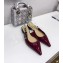 Dior J'Adior Ballet Clear Slingback Pumps Shoe in Patent Leather Burgundy 2018