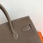 Hermes Birkin 30 Bag In Original Handmade Clemence Leather with Gold/Silver Hardware Dark Grey