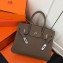 Hermes Birkin 30 Bag In Original Handmade Clemence Leather with Gold/Silver Hardware Dark Grey