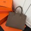 Hermes Birkin 30 Bag In Original Handmade Clemence Leather with Gold/Silver Hardware Dark Grey