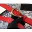 Gucci Leather Belt with Gold Dionysus Buckle Red 2018
