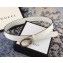 Gucci Leather Belt with Gold Dionysus Buckle White 2018