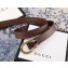 Gucci Leather Belt with Gold Dionysus Buckle Brown 2018