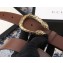 Gucci Leather Belt with Gold Dionysus Buckle Brown 2018