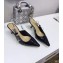 Dior Heel 6.5cm J'Adior Clear Slingback Pumps High-Heeled Shoe in Patent Leather Black 2018