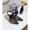 Dior Heel 4cm Bow Details Ankle Waist Pump In Black Dotted Swiss 2018