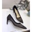 Dior Heel 6.5cm D-Choc Pumps High-Heeled Shoe In Black Mesh 2018