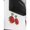 Chanel Logo Stripes Earrings AB0749 Gold/Red/Orange 2018