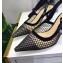 Dior Heel 6.5cm J'Adior Slingback Pumps High-Heeled Shoe In Black Mesh 2018