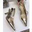 Dior Heel 6.5cm Sweet-D Slingback Pumps High-Heeled Shoe Gold 2018