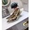 Dior Heel 6.5cm Sweet-D Slingback Pumps High-Heeled Shoe Gold 2018
