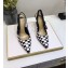 Dior Heel 9.5cm J'Adior Slingback Pumps High-Heeled Shoe in Grid Black And White Printed 2018