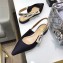 Dior J'Adior Slingback Ballet Flat Pumps Shoe Technical Fabric/Canvas Black 2018