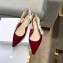 Dior J'Adior Slingback Ballet Flat Pumps Shoe Patent Leather Burgundy 2018