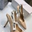 Dior Heel 9.5cm J'Adior Slingback Pumps High-Heeled Shoe Patent Leather Apricot 2018