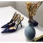 Dior Heel 9.5cm J'Adior Slingback Pumps High-Heeled Shoe Patent Leather Blue 2018
