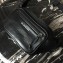 Balenciaga Embroidered Logo Lambskin Belt Bag Black 