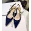 Dior J'Adior Slingback Ballet Flat Pumps Shoe Patent Leather Blue 2018