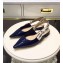 Dior J'Adior Slingback Ballet Flat Pumps Shoe Patent Leather Blue 2018