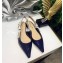 Dior J'Adior Slingback Ballet Flat Pumps Shoe Patent Leather Blue 2018