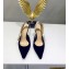 Dior Heel 9.5cm J'Adior Slingback Pumps High-Heeled Shoe Velvet Black 2018 
