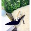 Dior Heel 9.5cm J'Adior Slingback Pumps High-Heeled Shoe Velvet Black 2018 