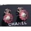 Chanel Pearl Bloom Short Earrings Pink/Crystal/White 2018