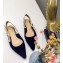 Dior J'Adior Slingback Ballet Flat Pumps Shoe Velvet Dark Blue 2018