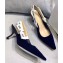 Dior Heel 6.5cm J'Adior Slingback Pumps High-Heeled Shoe Velvet Dark Blue 2018
