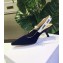 Dior Heel 6.5cm J'Adior Slingback Pumps High-Heeled Shoe Velvet Dark Blue 2018
