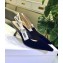 Dior Heel 6.5cm J'Adior Slingback Pumps High-Heeled Shoe Velvet Dark Blue 2018