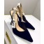Dior Heel 9.5cm J'Adior Slingback Pumps High-Heeled Shoe Velvet Dark Blue 2018