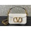 Valentino Locò micro Bag In Calfskin Leather With Chain 416 White 2023