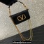Valentino Locò micro Bag In Calfskin Leather With Chain 416 Black 2023