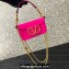 Valentino Locò micro Bag In Calfskin Leather With Chain 416 Fuchsia 2023
